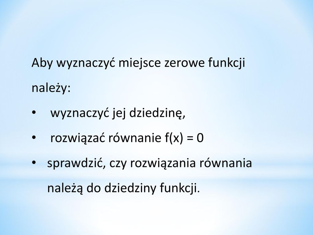 Wyznaczanie Miejsc Zerowych Funkcji Ppt Pobierz